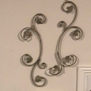 2-Piece Heavy Metal Wall Deco Floral